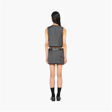 Slate Gray Grisaille Mini Skirt 